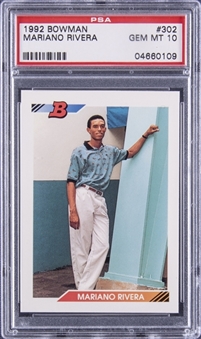 1992 Bowman #302 Mariano Rivera Rookie Card - PSA GEM MT 10 